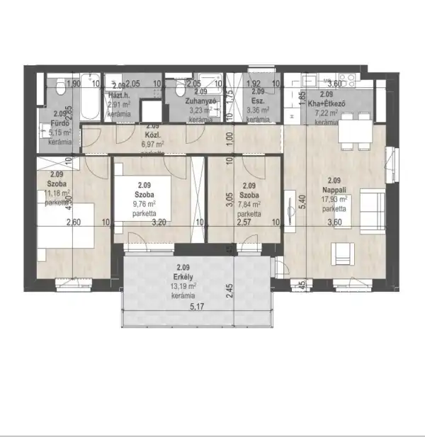 Eladó új építésű téglalakás, Budapest, XIII. kerület 4 szoba 75 m² 139.83 M Ft