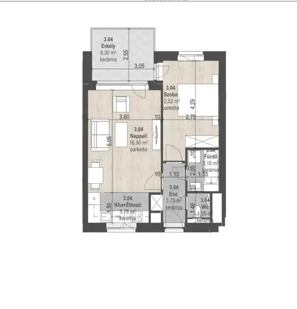 Eladó új építésű téglalakás, Budapest, XIII. kerület 2 szoba 43 m² 88.08 M Ft