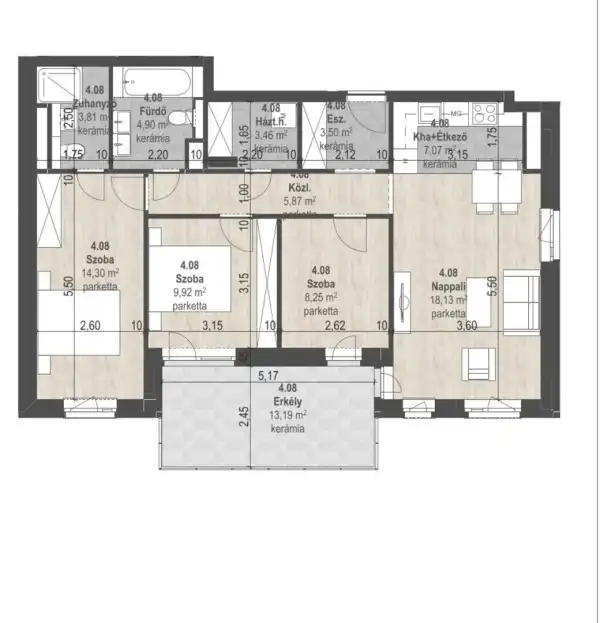 Eladó új építésű téglalakás, Budapest, XIII. kerület 4 szoba 79 m² 152.3 M Ft