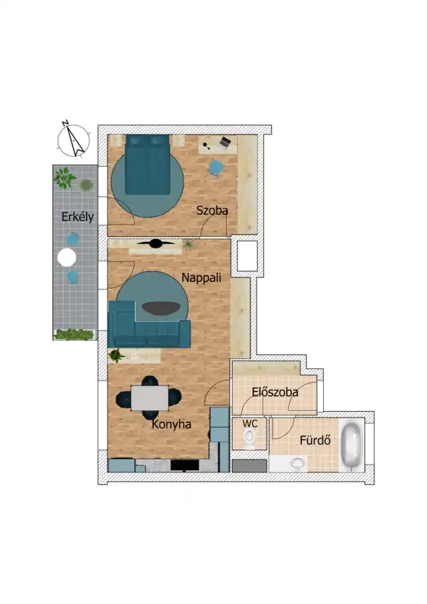 Eladó új építésű téglalakás, Budapest, XIII. kerület 2 szoba 56 m² 84.77 M Ft