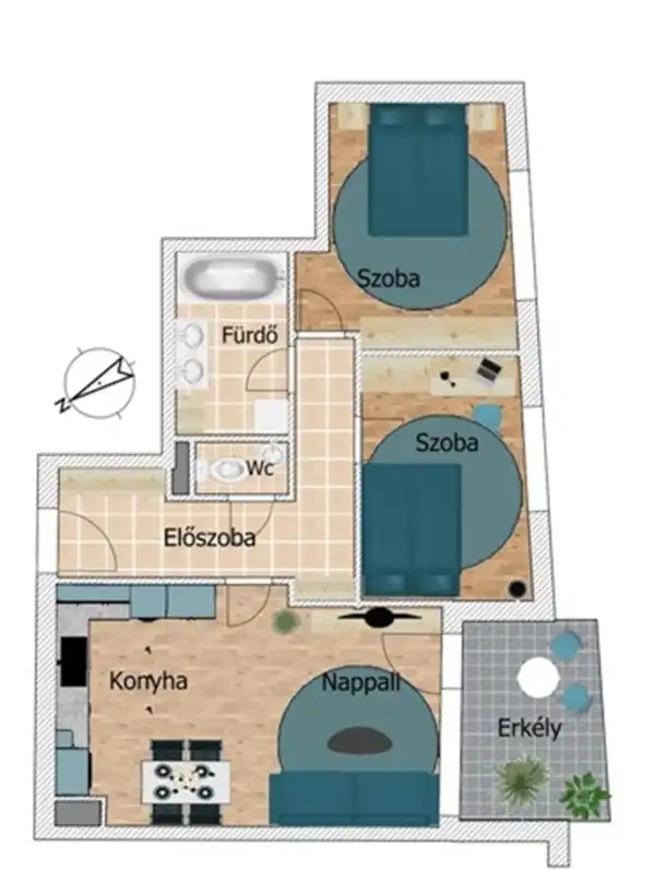 Eladó új építésű téglalakás, Budapest, XIII. kerület 3 szoba 63 m² 99.88 M Ft