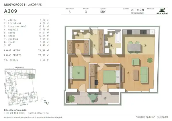Eladó új építésű téglalakás, Budapest, XIV. kerület 3 szoba 73 m² 124.55 M Ft