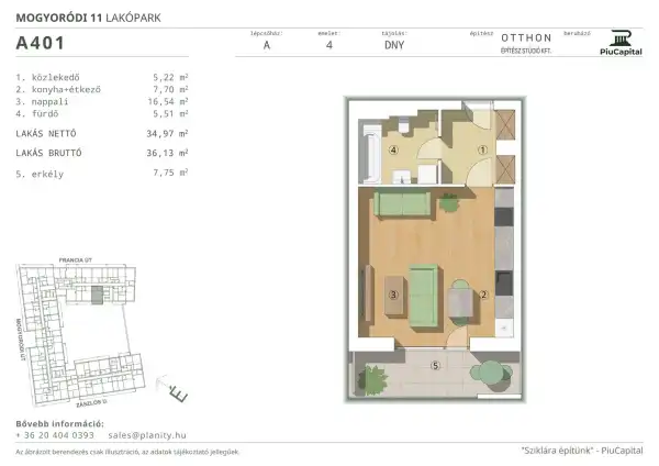 Eladó új építésű téglalakás, Budapest, XIV. kerület 1 szoba 35 m² 73.52 M Ft