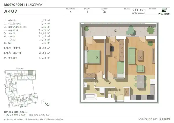 Eladó új építésű téglalakás, Budapest, XIV. kerület 3 szoba 60 m² 99.96 M Ft