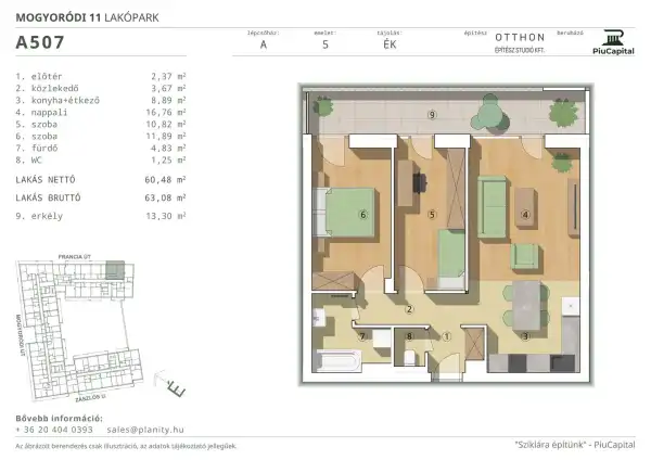 Eladó új építésű téglalakás, Budapest, XIV. kerület 3 szoba 60 m² 99.98 M Ft