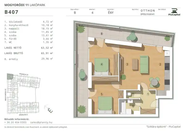 Eladó új építésű téglalakás, Budapest, XIV. kerület 3 szoba 64 m² 115.51 M Ft