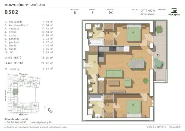 Eladó új építésű téglalakás, Budapest, XIV. kerület 3 szoba 73 m² 130.55 M Ft