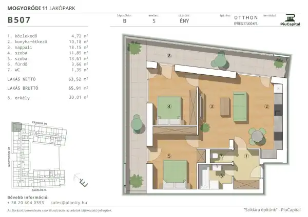 Eladó új építésű téglalakás, Budapest, XIV. kerület 3 szoba 64 m² 116.82 M Ft