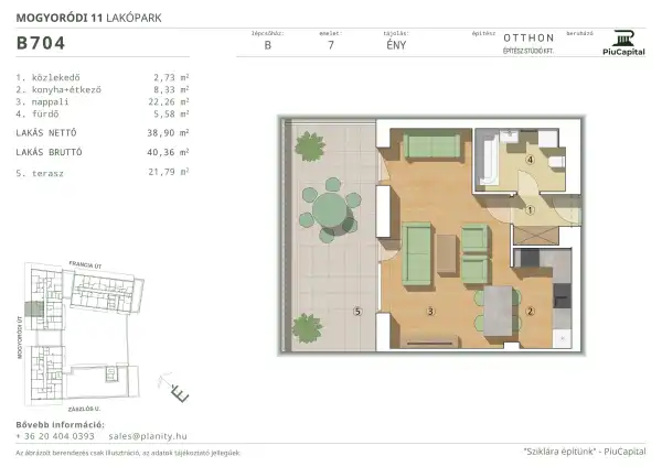 Eladó új építésű téglalakás, Budapest, XIV. kerület 1 szoba 39 m² 98.19 M Ft