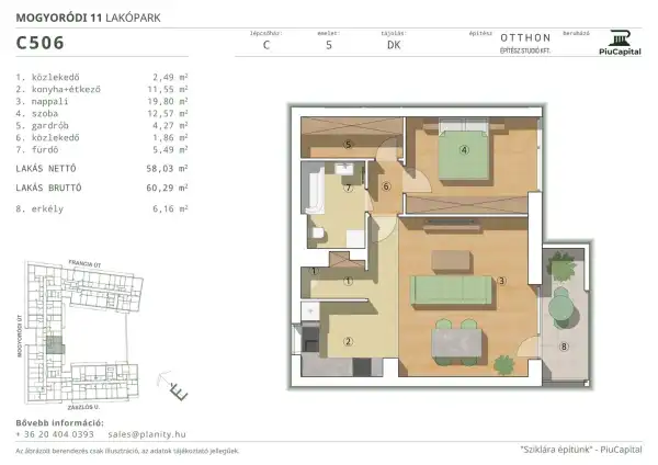 Eladó új építésű téglalakás, Budapest, XIV. kerület 2 szoba 58 m² 102.17 M Ft