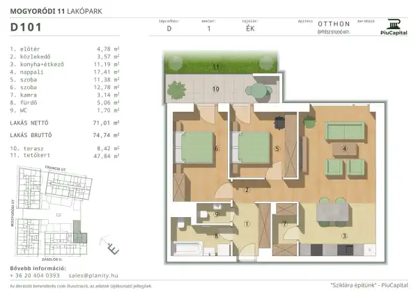 Eladó új építésű téglalakás, Budapest, XIV. kerület 3 szoba 71 m² 118.92 M Ft