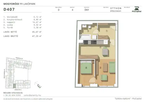 Eladó új építésű téglalakás, Budapest, XIV. kerület 2 szoba 46 m² 85.96 M Ft