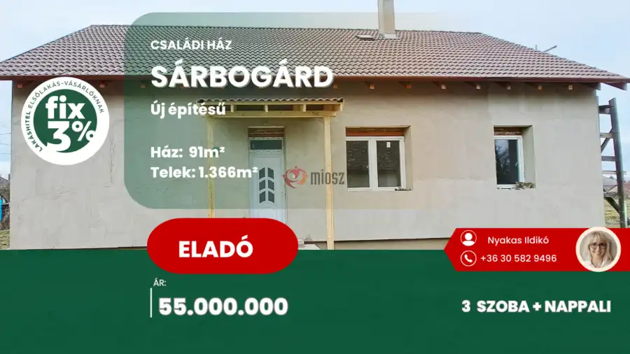 eladó újszerű családi ház, Sárbogárd