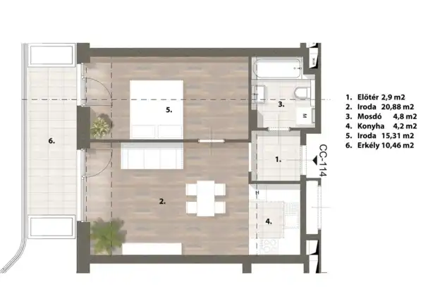 Eladó újszerű téglalakás, Budapest, XIV. kerület 2 szoba 48 m² 104.96 M Ft