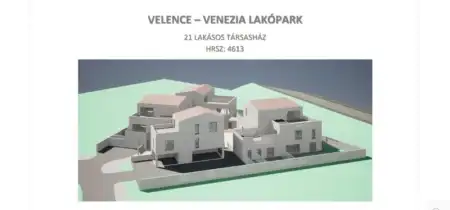 Velence 21 lakásos társasház projectcég eladó, jogerős építési engedélyezési és komplett kiviteli tervcsomaggal. , Velence 